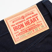 IH-888S-142ib - 14oz Selvedge Denim Medium/High Rise Tapered Jeans - Indigo/Black