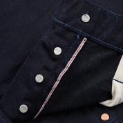 IH-888S-142ib - 14oz Selvedge Denim Medium/High Rise Tapered Jeans - Indigo/Black