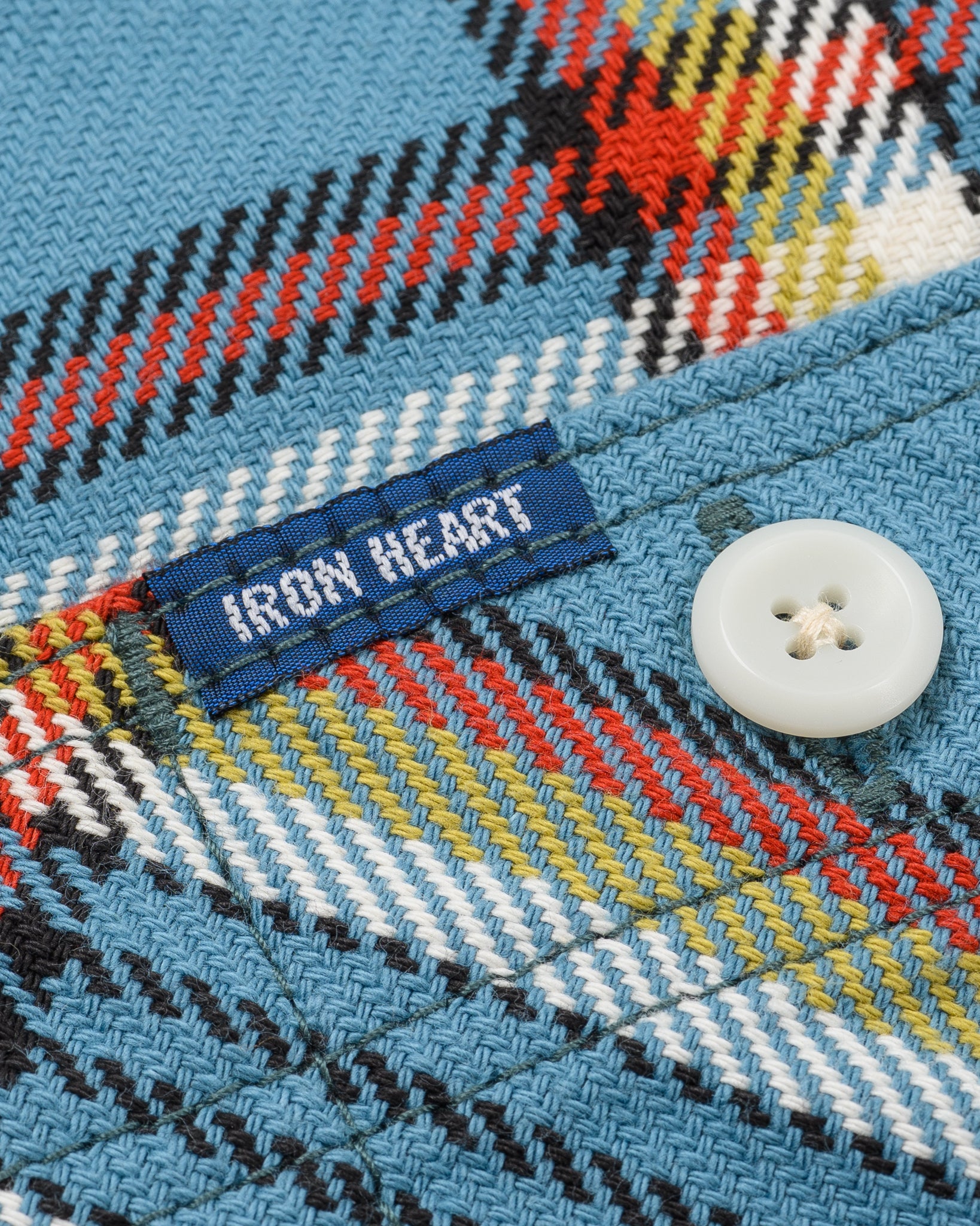 IHSH-442-SAX - SS26 - 9oz Selvedge Flannel Work Shirt - Sax Blue Check