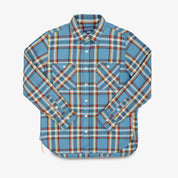 IHSH-442-SAX - SS26 - 9oz Selvedge Flannel Work Shirt - Sax Blue Check