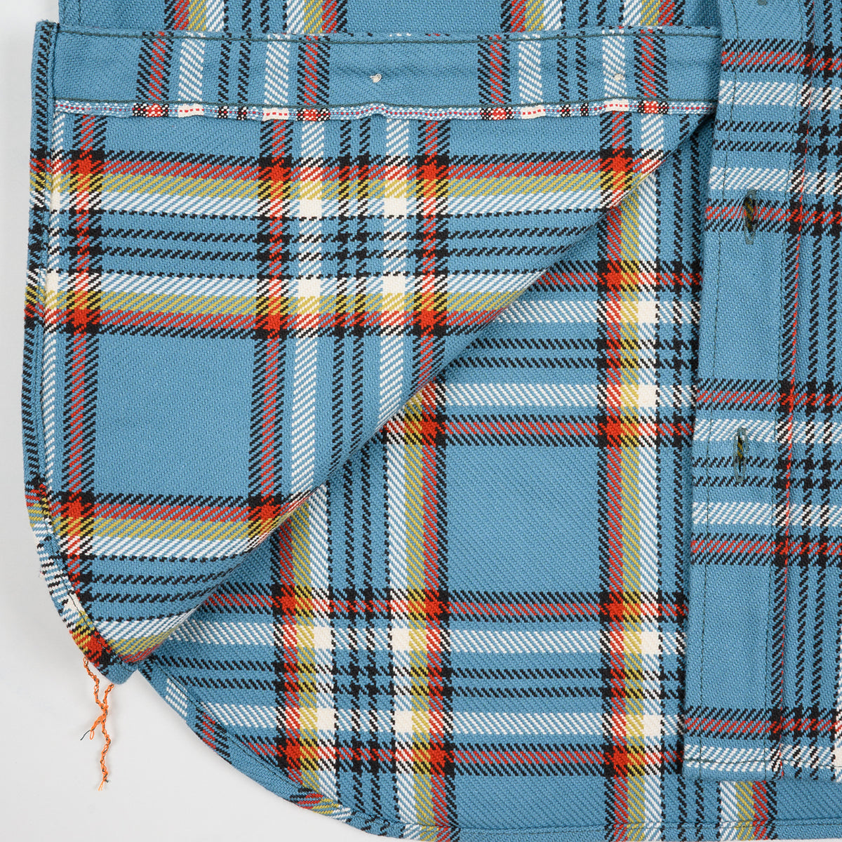 IHSH-442-SAX - SS26 - 9oz Selvedge Flannel Work Shirt - Sax Blue Check