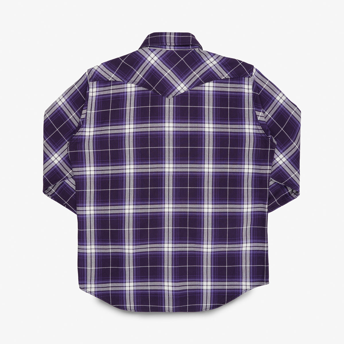 IHSH-439-PUR - SS26 - 9oz Selvedge Flannel Western Shirt - Purple Check