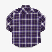 IHSH-439-PUR - SS26 - 9oz Selvedge Flannel Western Shirt - Purple Check