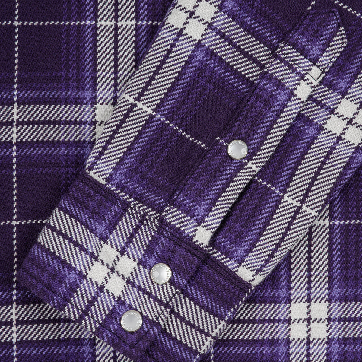 IHSH-439-PUR - SS26 - 9oz Selvedge Flannel Western Shirt - Purple Check
