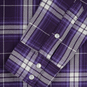 IHSH-439-PUR - SS26 - 9oz Selvedge Flannel Western Shirt - Purple Check