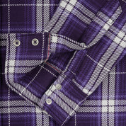 IHSH-439-PUR - SS26 - 9oz Selvedge Flannel Western Shirt - Purple Check