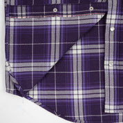 IHSH-439-PUR - SS26 - 9oz Selvedge Flannel Western Shirt - Purple Check