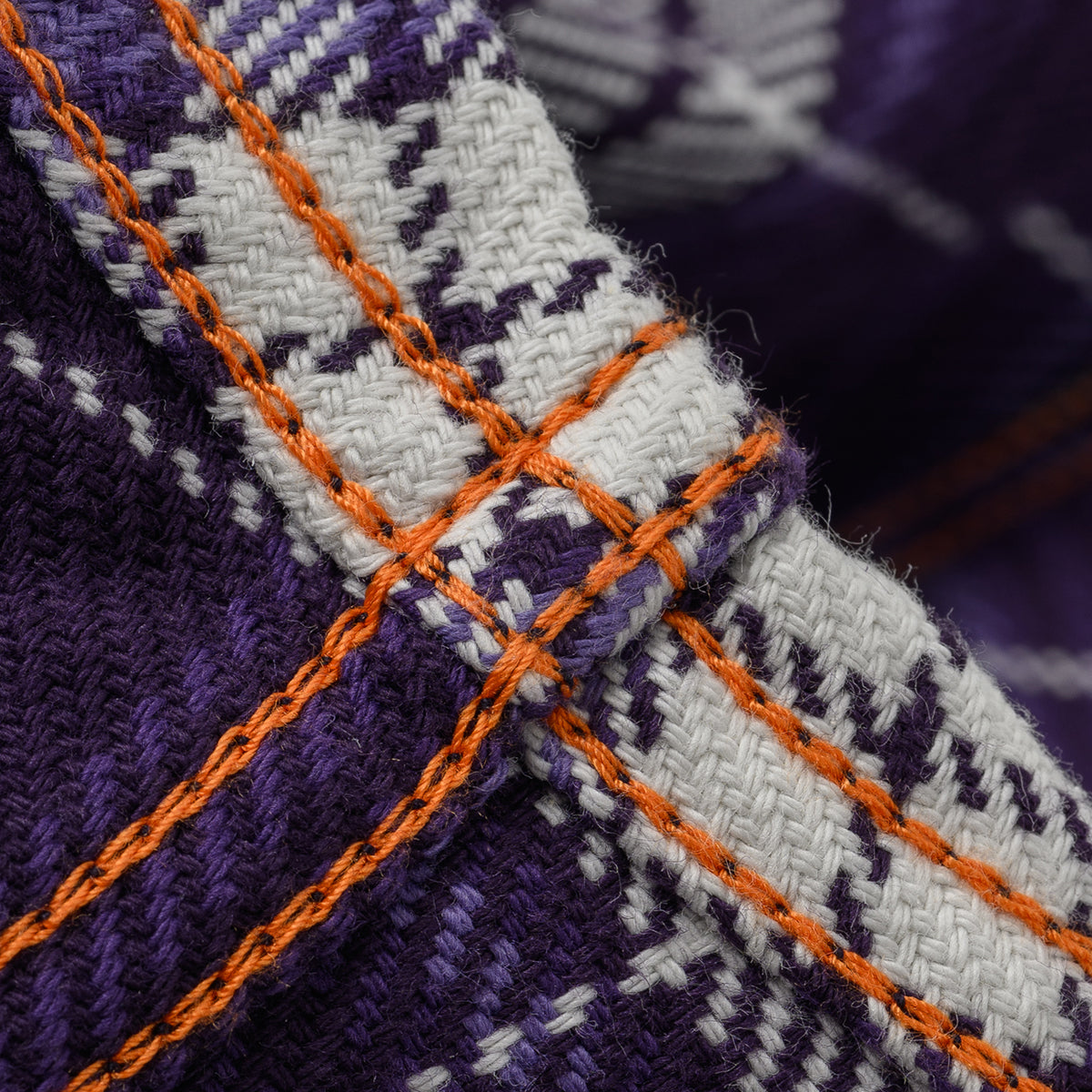 IHSH-439-PUR - SS26 - 9oz Selvedge Flannel Western Shirt - Purple Check