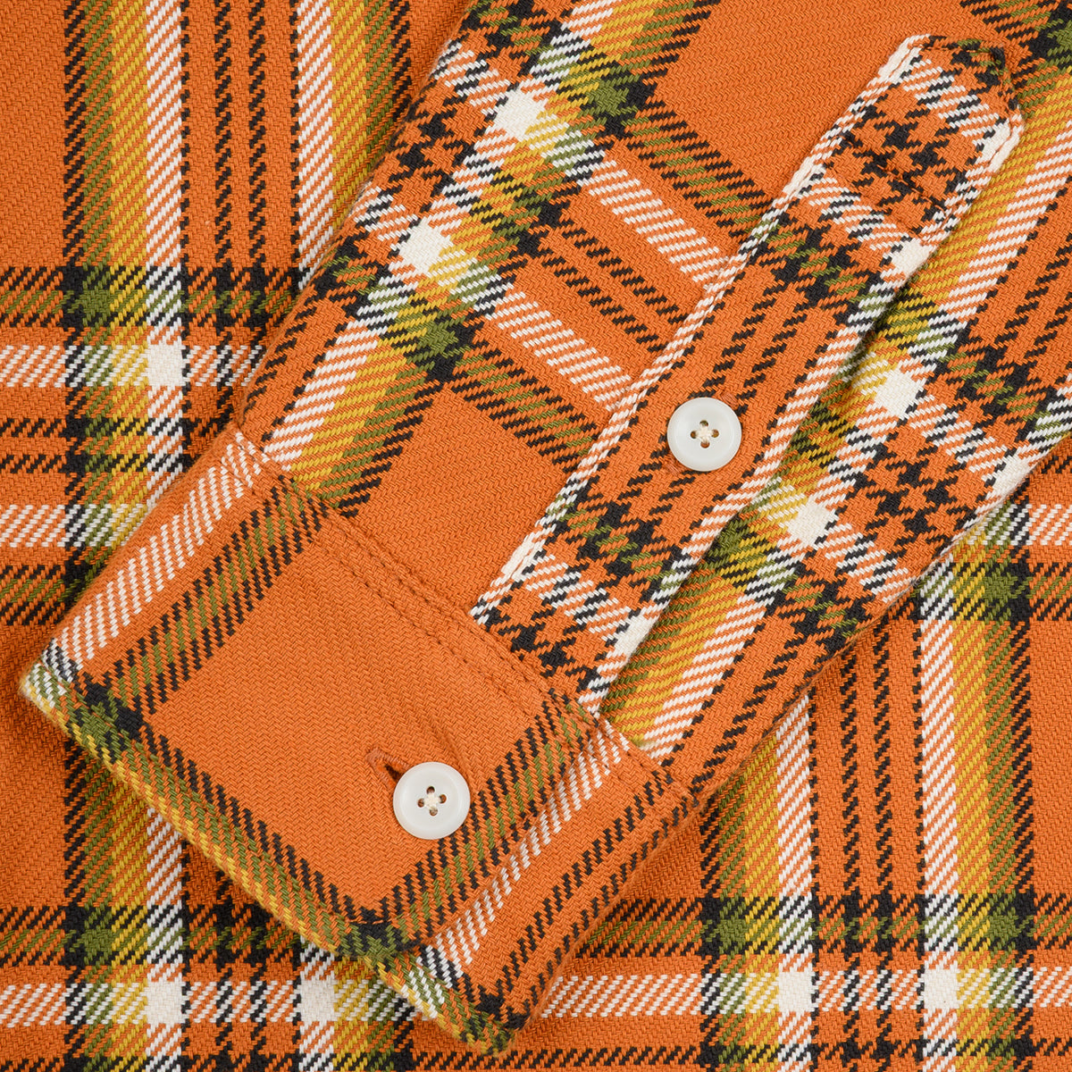 IHSH-442-ORA - SS26 - 9oz Selvedge Flannel Work Shirt - Orange Check