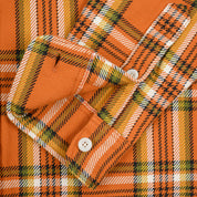 IHSH-442-ORA - SS26 - 9oz Selvedge Flannel Work Shirt - Orange Check