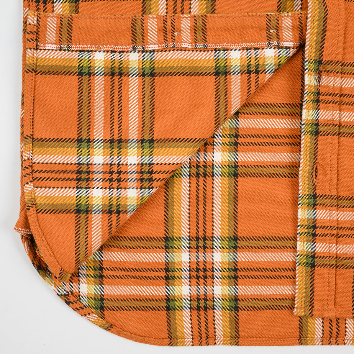 IHSH-442-ORA - SS26 - 9oz Selvedge Flannel Work Shirt - Orange Check