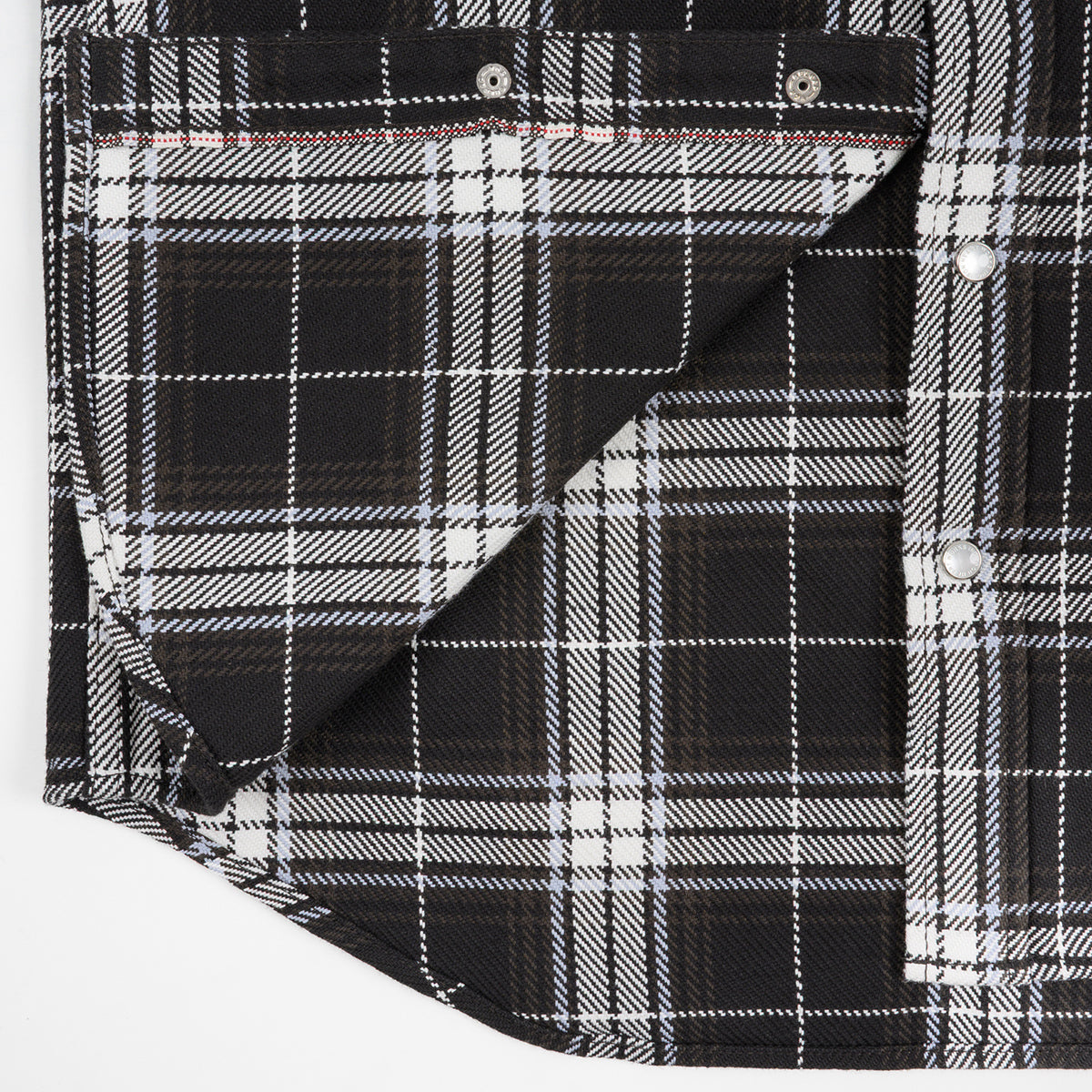 IHSH-439-BLK - SS26 - 9oz Selvedge Flannel Western Shirt - Black Check