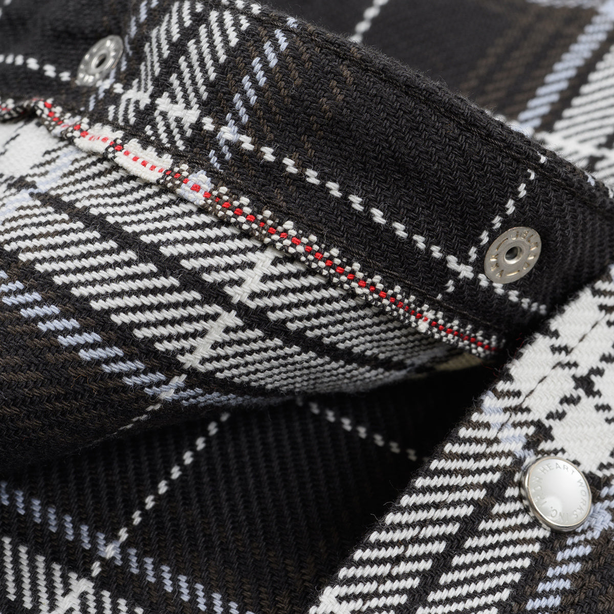 IHSH-439-BLK - SS26 - 9oz Selvedge Flannel Western Shirt - Black Check
