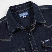 IHSH-444-IND - SS26 - 7oz Cotton Linen Chambray Western Shirt - Indigo