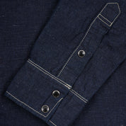 IHSH-444-IND - SS26 - 7oz Cotton Linen Chambray Western Shirt - Indigo