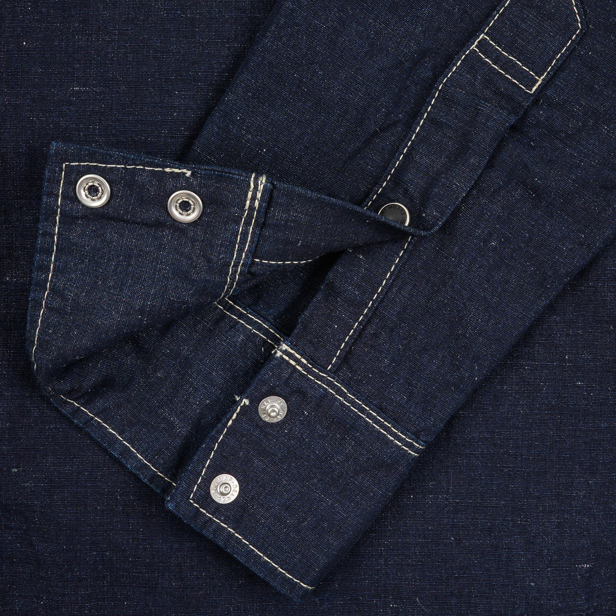 IHSH-444-IND - SS26 - 7oz Cotton Linen Chambray Western Shirt - Indigo