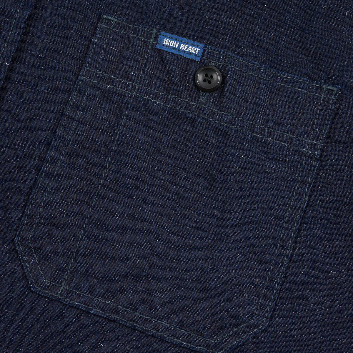 IHSH-443-IND - SS26 - 7oz Cotton Linen Chambray Work Shirt - Indigo