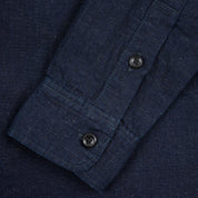 IHSH-443-IND - SS26 - 7oz Cotton Linen Chambray Work Shirt - Indigo