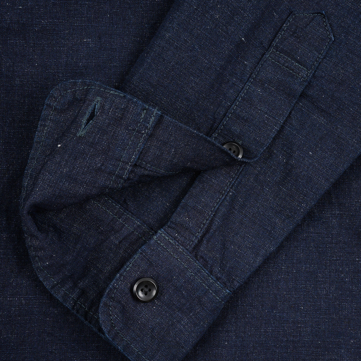 IHSH-443-IND - SS26 - 7oz Cotton Linen Chambray Work Shirt - Indigo