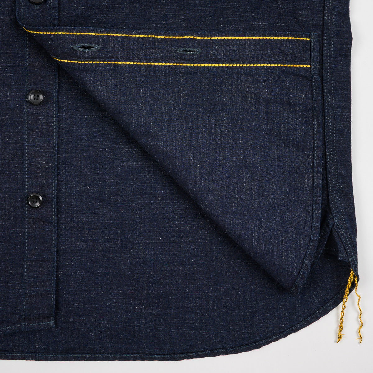 IHSH-443-IND - SS26 - 7oz Cotton Linen Chambray Work Shirt - Indigo