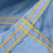 IHSH-447-SAX - SS26 - 5oz Cotton Linen Open Collar Short Sleeve Shirt - Sax Blue