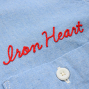 IHSH-447-SAX - SS26 - 5oz Cotton Linen Open Collar Short Sleeve Shirt - Sax Blue