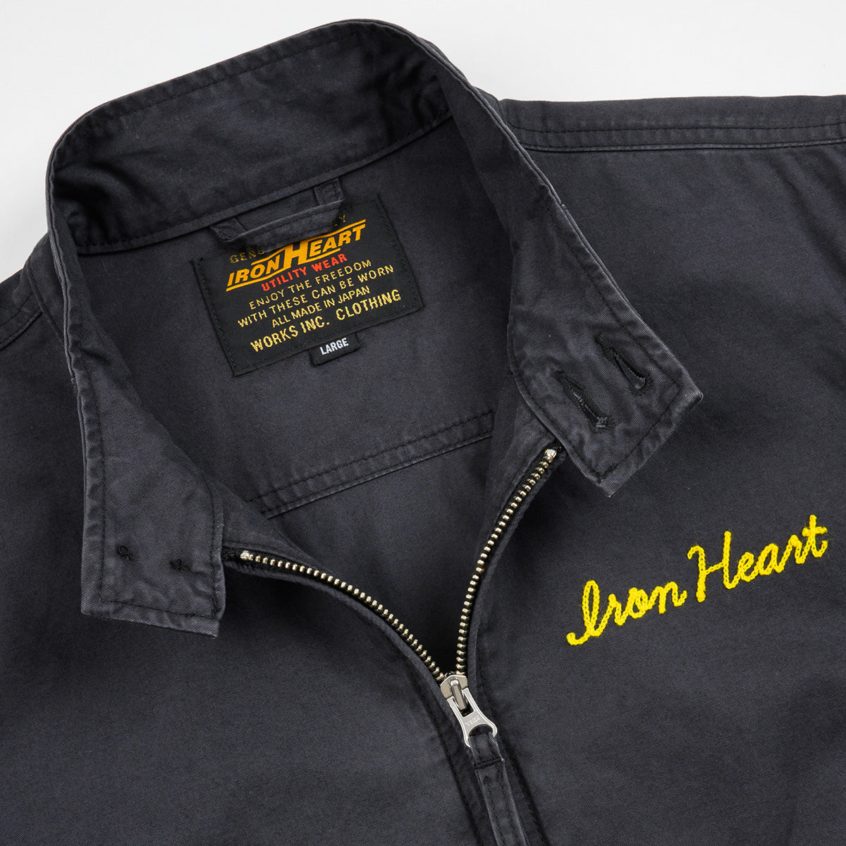 IHJ-165-BLK - 6.2oz Serge Drizzler Jacket - Black – IRON HEART GERMANY