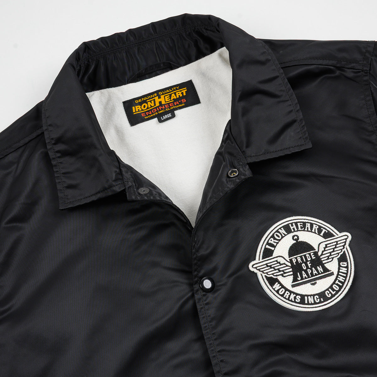 IHJ-160-BLK - 4.8oz Nylon Coach Jacket - Black – IRON HEART GERMANY