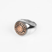 IHSI-16 - Iron Heart Sterling Silver Button Ring