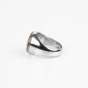 IHSI-16 - Iron Heart Sterling Silver Button Ring