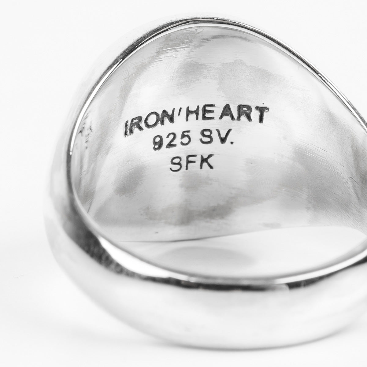 IHSI-16 - Iron Heart Sterling Silver Button Ring