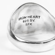 IHSI-16 - Iron Heart Sterling Silver Button Ring