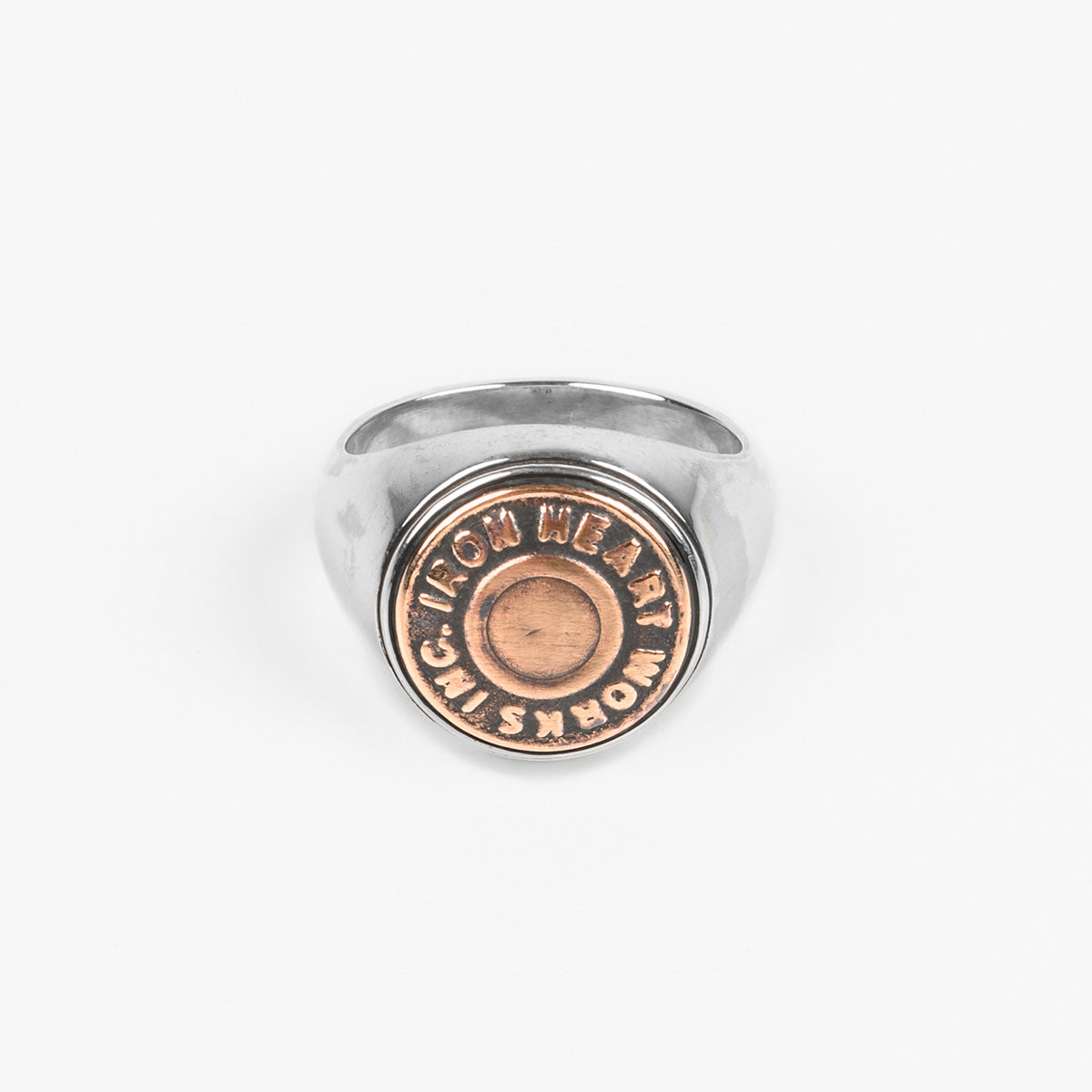 IHSI-16 - Iron Heart Sterling Silver Button Ring