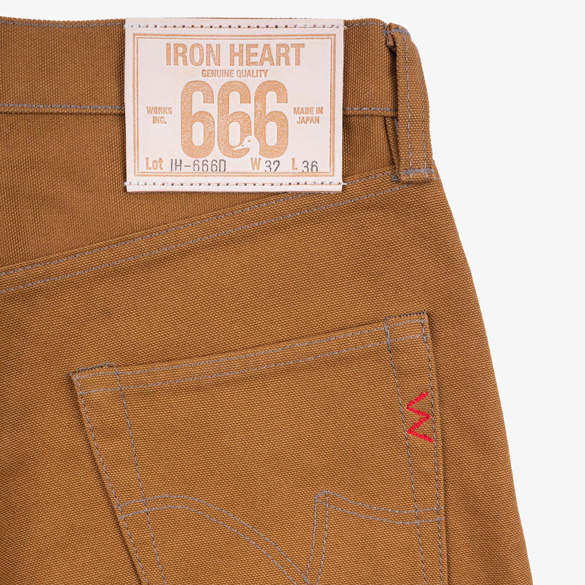 IH-666D - 17oz Duck Slim Straight Jeans - Brown