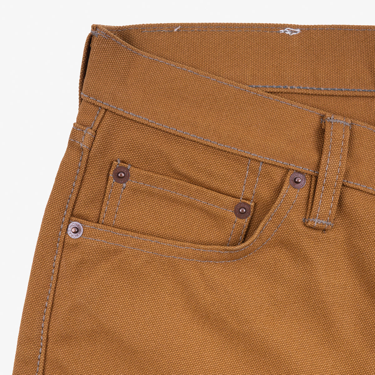 IH-666D - 17oz Duck Slim Straight Jeans - Brown