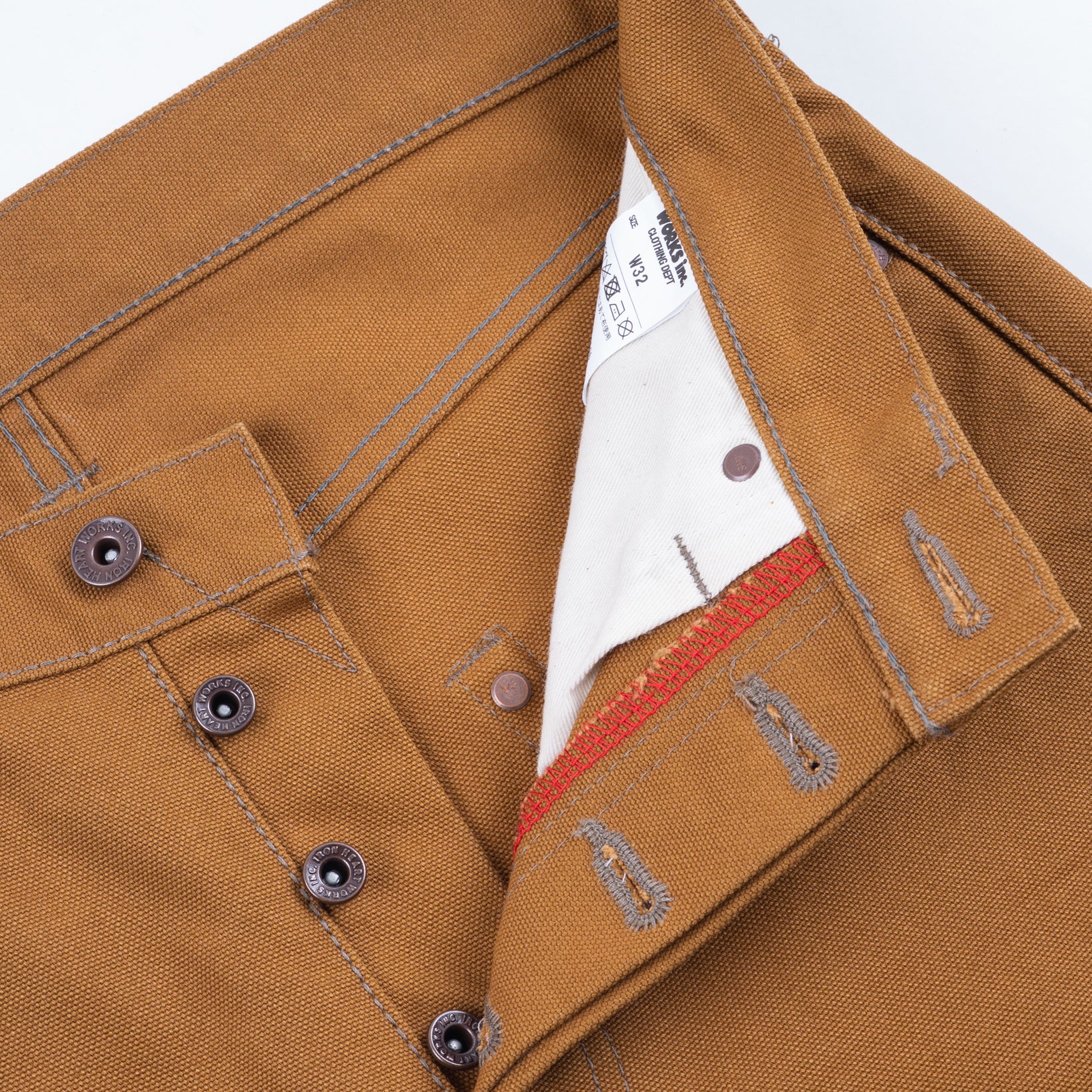 IH-666D - 17oz Duck Slim Straight Jeans - Brown