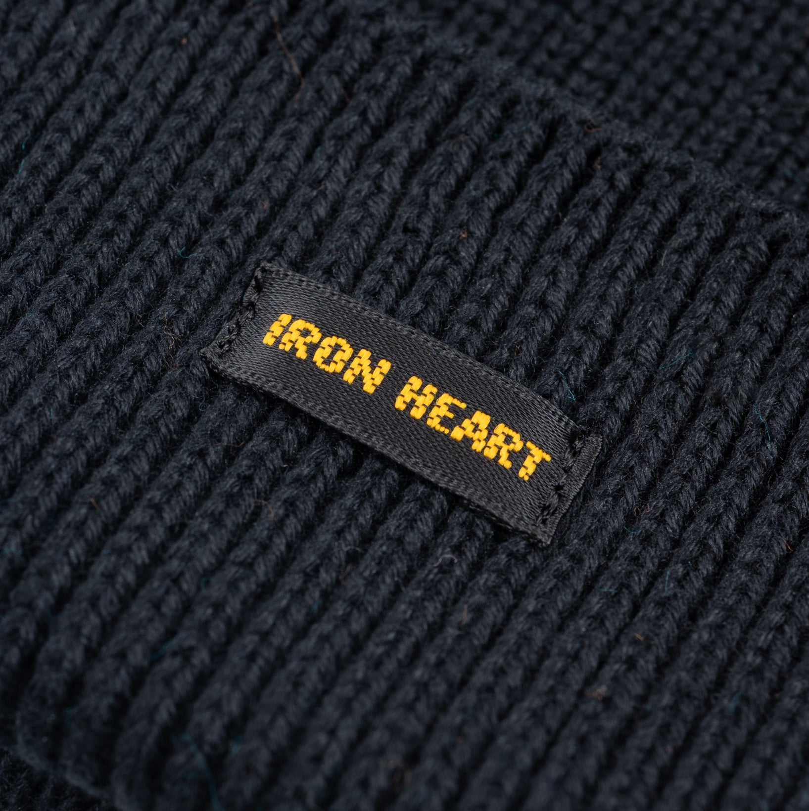 IHG-081-BLK - Cotton Ribbed Beanie - Black