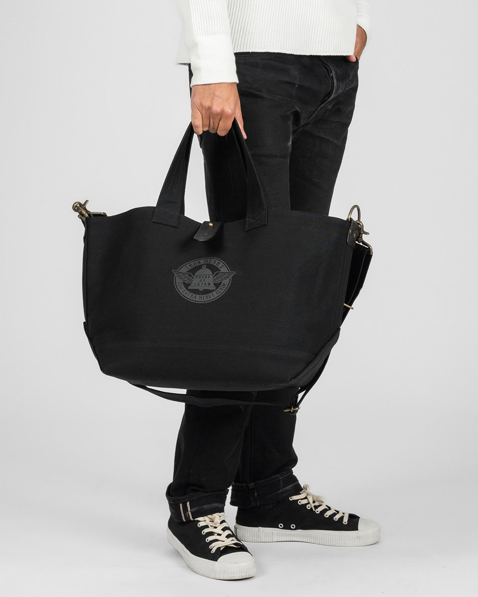 IHE-55-BLK - 21oz Denim Tote Bag - Superblack