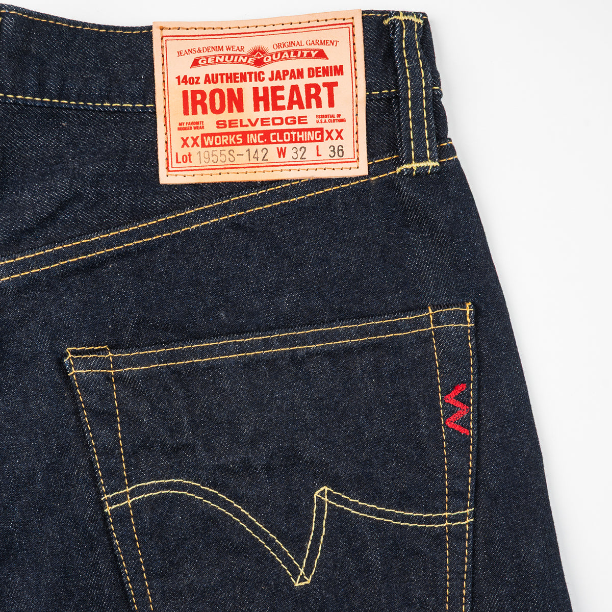 IH-1955S-142 - 14oz Selvedge Denim "1955" Vintage Tapered Cut Jeans - Indigo