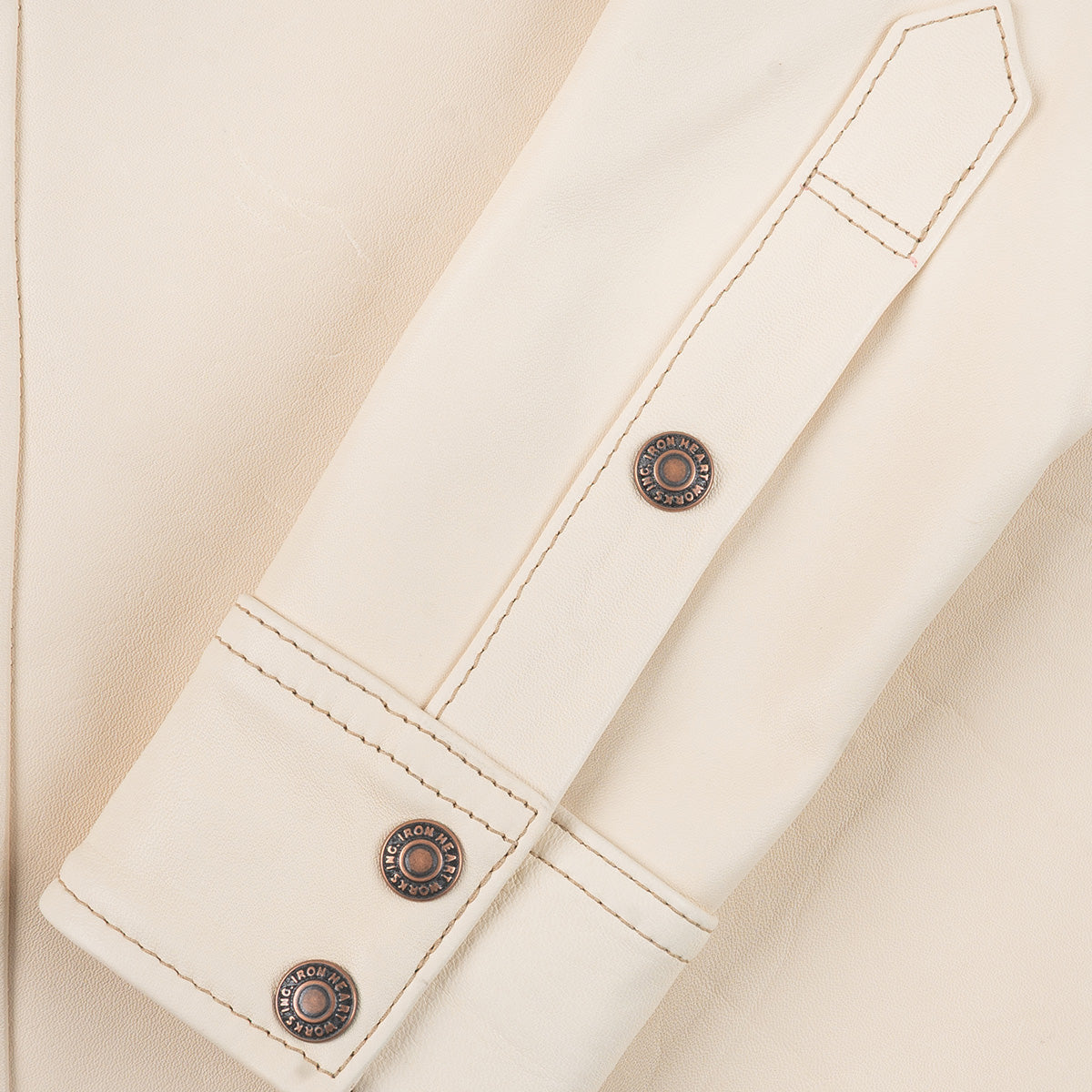 IHSB-PR-NAT - Iron Heart X Simmons Bilt Horsehide Western Shirt - The Pale Rider - Natural