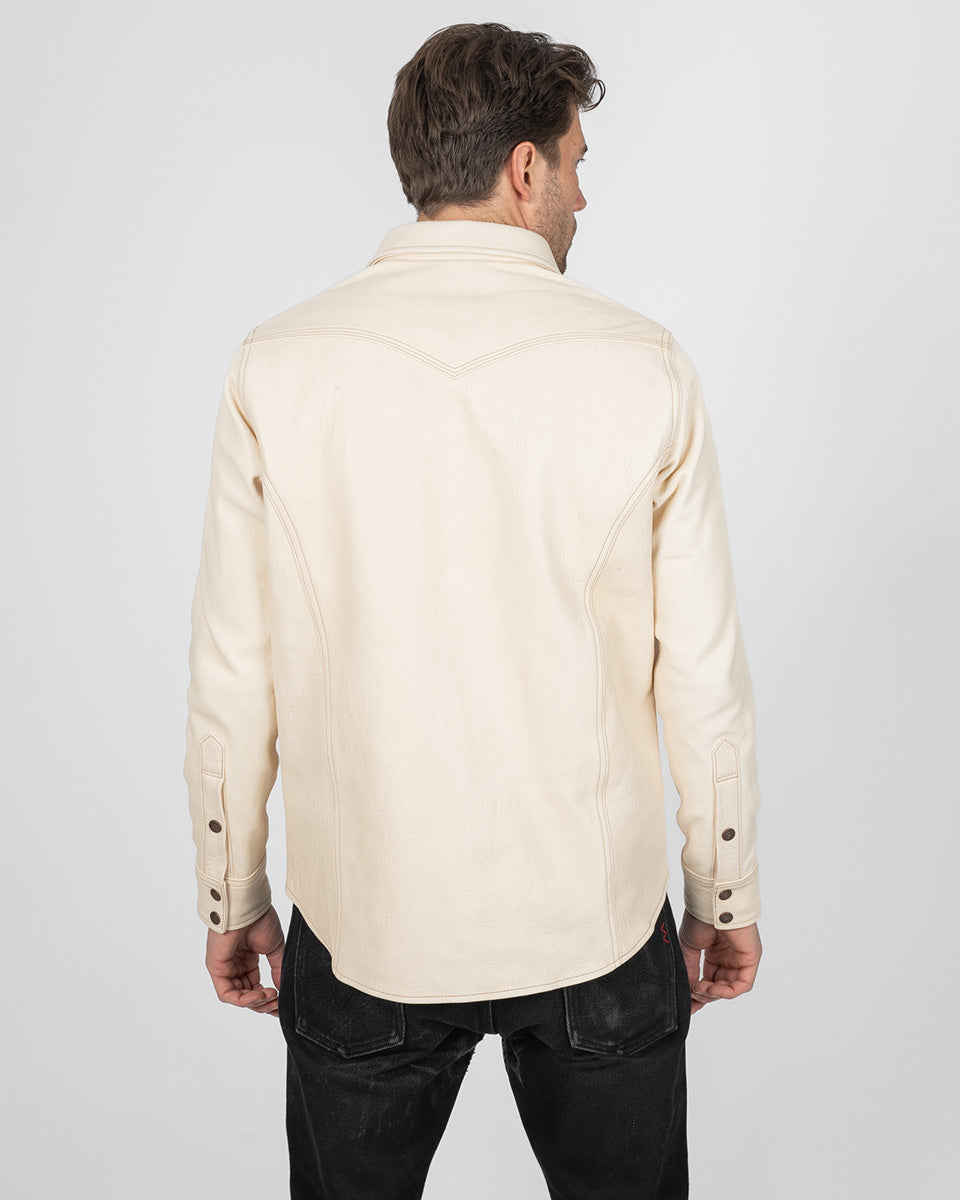 IHSB-PR-NAT - Iron Heart X Simmons Bilt Horsehide Western Shirt - The Pale Rider - Natural