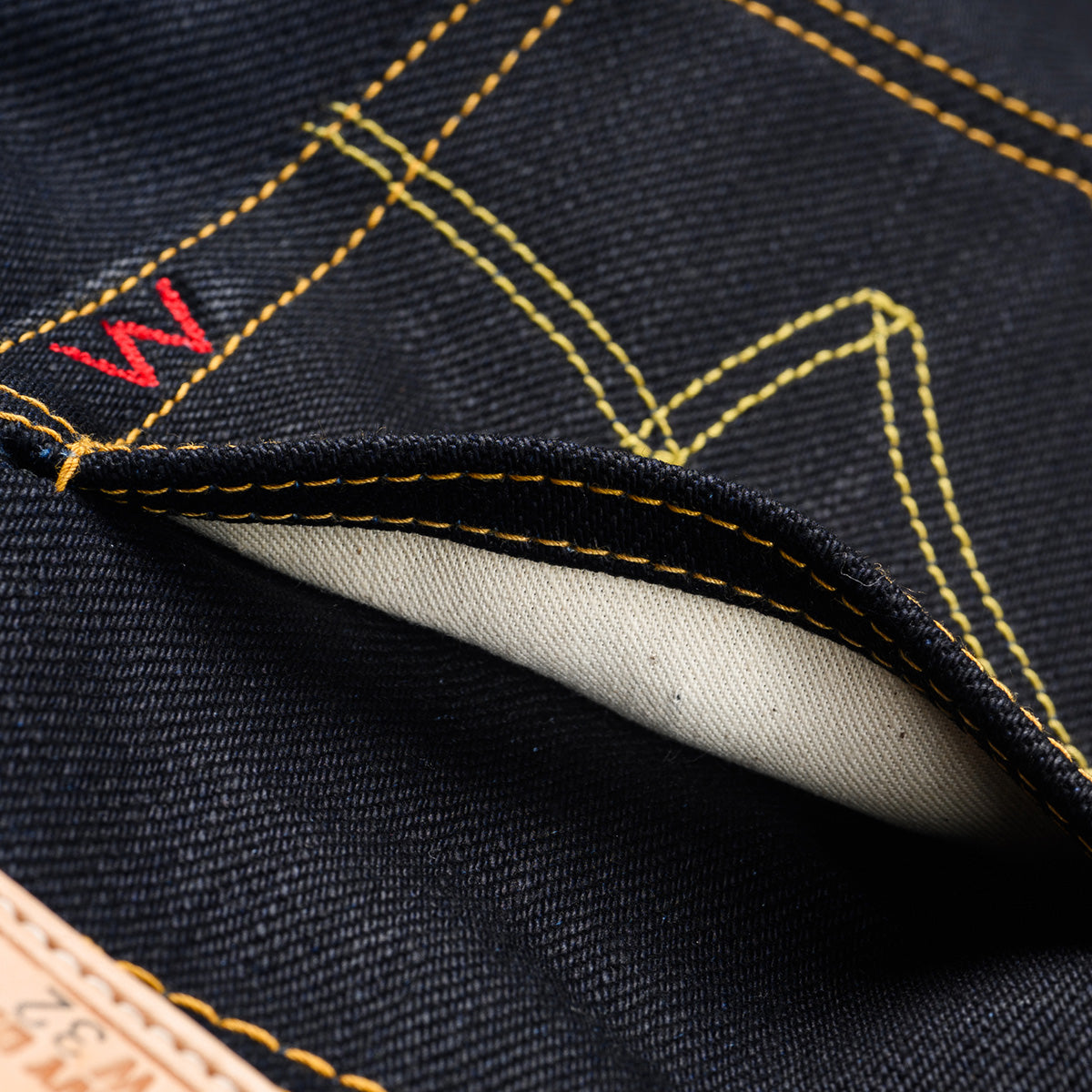 IH-634-XHSib - 25oz Selvedge Denim Straight Cut Jeans - Indigo/Black