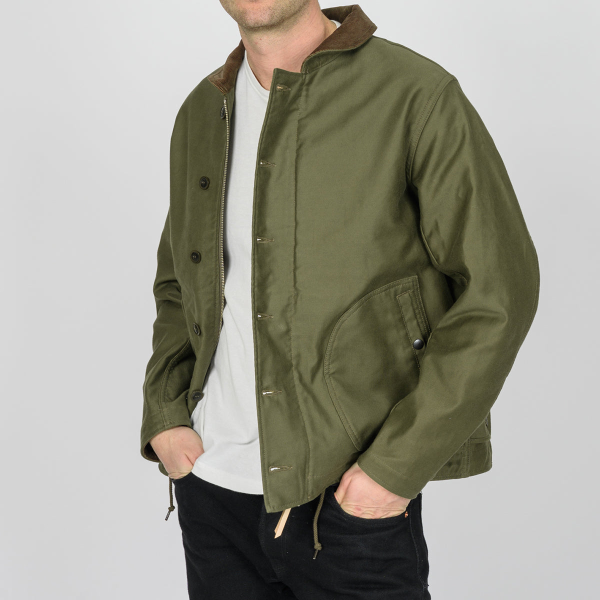 IHM-53-ODG - FW26 - 12oz Whipcord Lightweight N1 Deck Jacket - Olive Drab Green
