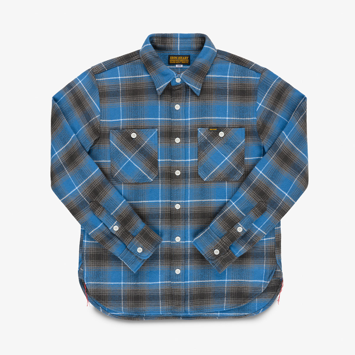 IHSH-458-BLU - FW26 - Heavy Flannel Check Work Shirt - Blue