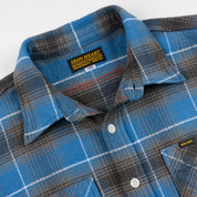 IHSH-458-BLU - FW26 - Heavy Flannel Check Work Shirt - Blue