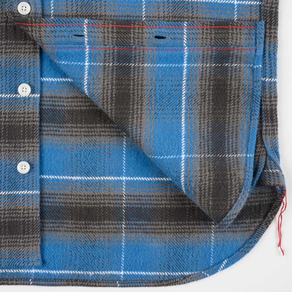 IHSH-458-BLU - FW26 - Heavy Flannel Check Work Shirt - Blue