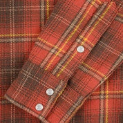 IHSH-455-RED - FW26 - 12oz Slubby Heavy Flannel Check Western Shirt - Red