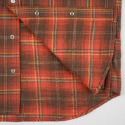 IHSH-455-RED - FW26 - 12oz Slubby Heavy Flannel Check Western Shirt - Red
