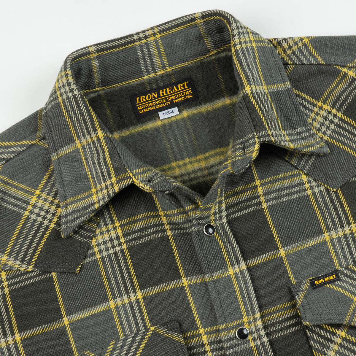 IHSH-461-GRY - FW26 - Ultra Heavy Flannel Check Western Shirt - Grey