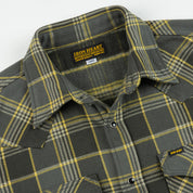 IHSH-461-GRY - FW26 - Ultra Heavy Flannel Check Western Shirt - Grey